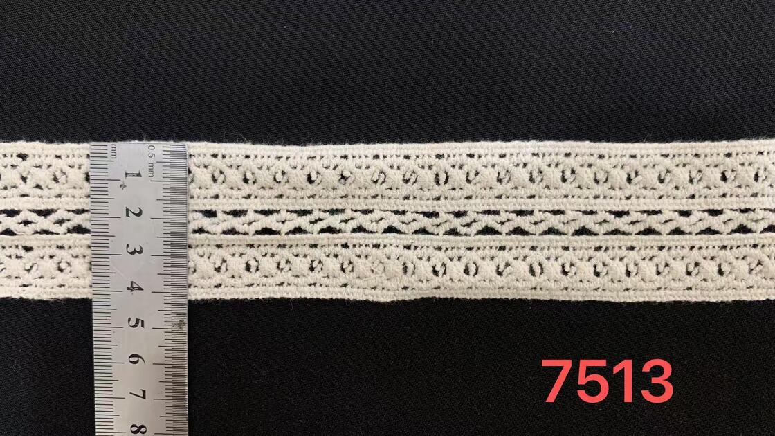 Quality 4cm Width Cotton Lace Trim with Multi-layer Hollow Pattern and Soft Cotton Material for Dress and Home Textile Decoration factory