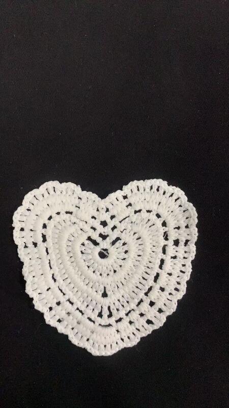 Quality Heart Shape Crochet Cotton Patch, Hollow Out Cotton Lace Motif for Garment Decoration & Coaster DIY factory
