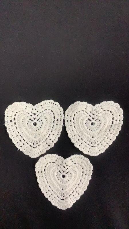 Quality Heart Shape Crochet Cotton Patch, Hollow Out Cotton Lace Motif for Garment Decoration & Coaster DIY factory