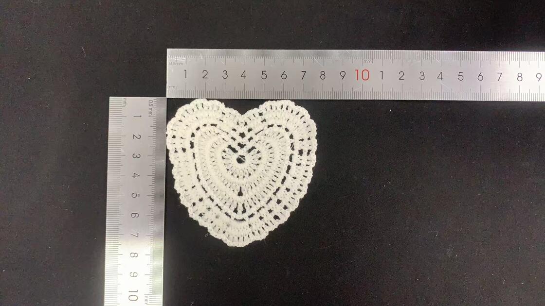 Quality Heart Shape Crochet Cotton Patch, Hollow Out Cotton Lace Motif for Garment Decoration & Coaster DIY factory