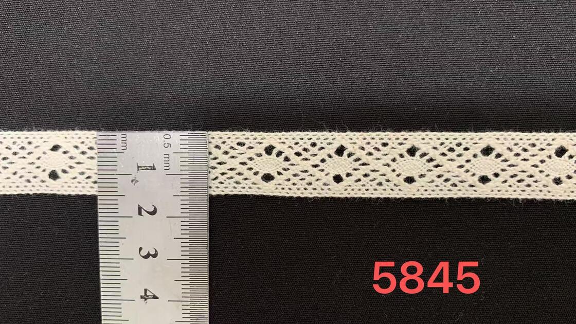 Quality 1.5cm Cotton Crochet Lace Trim with Symmetrical Hollow Geometric Shape and Soft Hand Feel for Garment Trimming factory