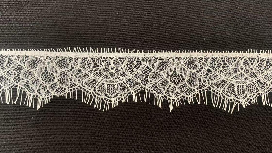 Quality 5cm Width Pure Nylon Hollow Floral Eyelash Lace Trim for Wedding Dresses and Home Decor factory