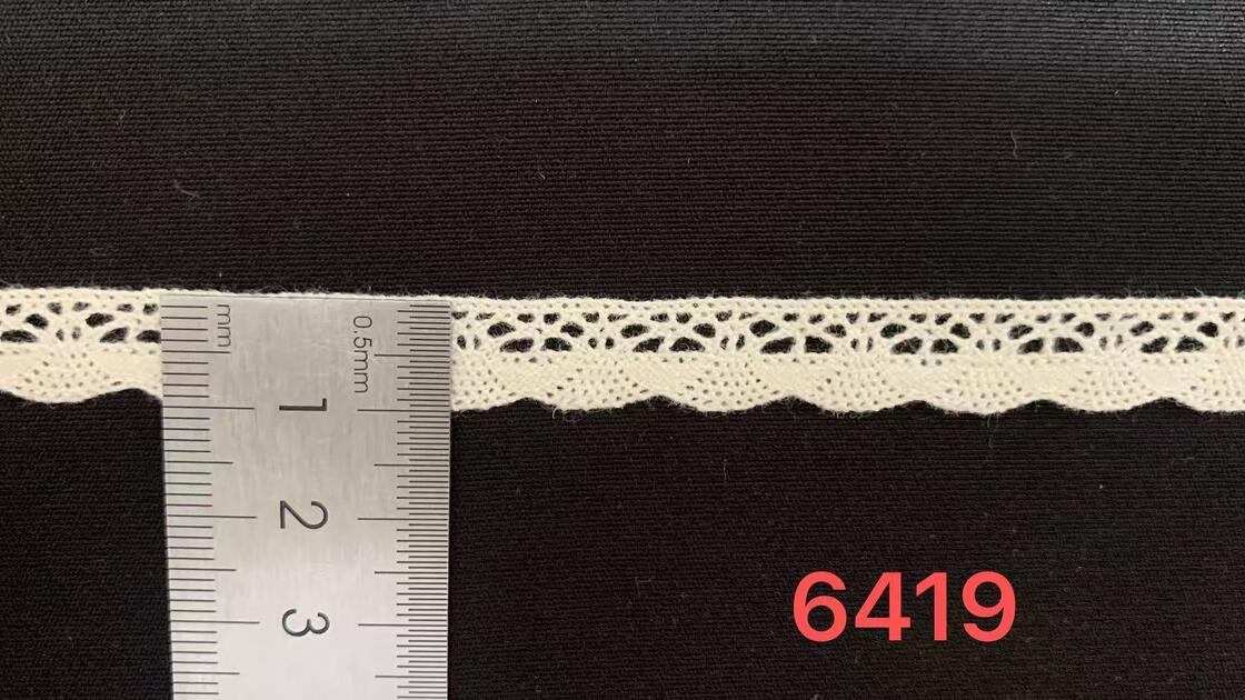 Quality 1cm Width Cotton Crochet Lace Trim with Wavy Scalloped Border and Unique Hollow Pattern for Dress Lingerie Craft Decor factory
