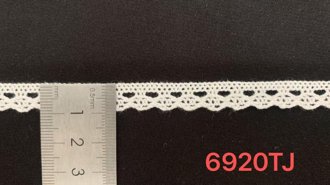 Quality 1cm Width Cotton Crochet Lace Trim with Wavy Scallop Border and Geometric Hollow Patterns for Dress Lingerie Sewing Decor factory