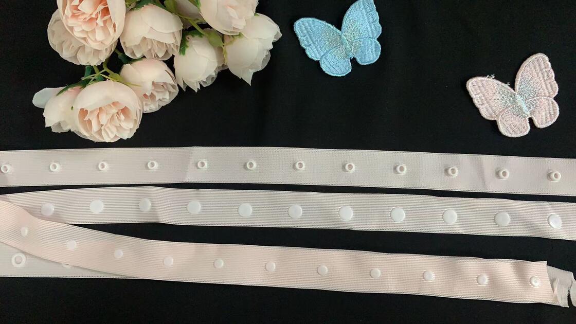Quality Baby Garment Snap button Tape, Polyester/nylon Press‑Stud Ribbon for Infant Wear & Coat factory