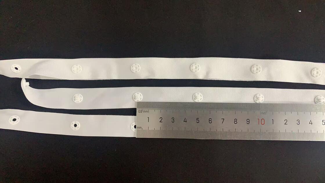 Quality Factory wholesaler 30*30mm/75*75mm Polyester /nylon Snap Button Tape for Baby Infant Wear and  Jacket  factory