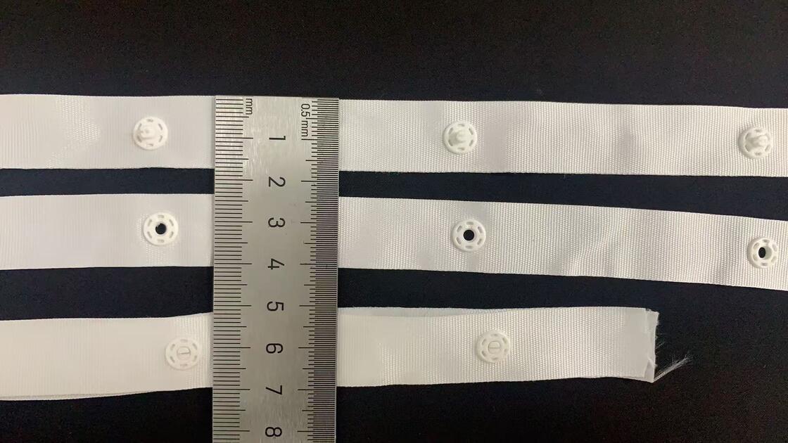 Quality Factory wholesaler 30*30mm/75*75mm Polyester /nylon Snap Button Tape for Baby Infant Wear and  Jacket  factory