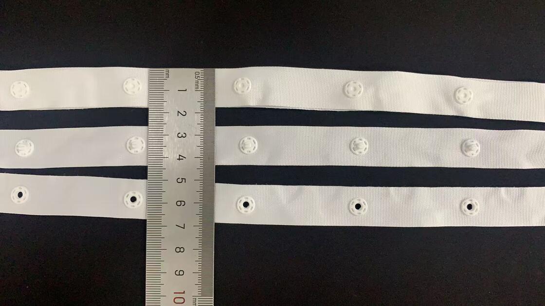 Quality Factory wholesaler 30*30mm/75*75mm Polyester /nylon Snap Button Tape for Baby Infant Wear and  Jacket  factory