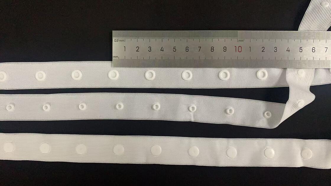Quality Factory wholesaler 30*30mm/75*75mm Polyester /nylon Snap Button Tape for Baby Infant Wear and  Jacket  factory