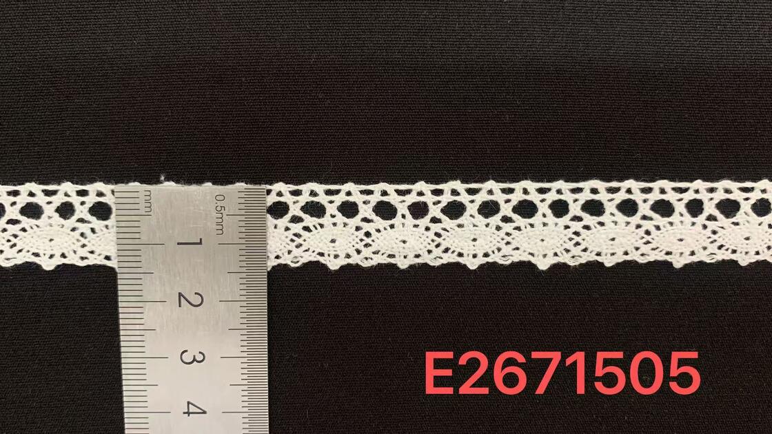 Quality Wholesale Factory 100% Cotton Crochet Lace Trim, 2cm Exquisite Hollow Knitted Lace for Garment & Home Textile factory
