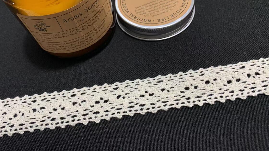 Quality Factory Bulk Wholesale 100% Cotton Crochet Lace Trim 7577 & S6196 | 2.2‑2.3cm Hollow Lace for Garment Mass Production factory