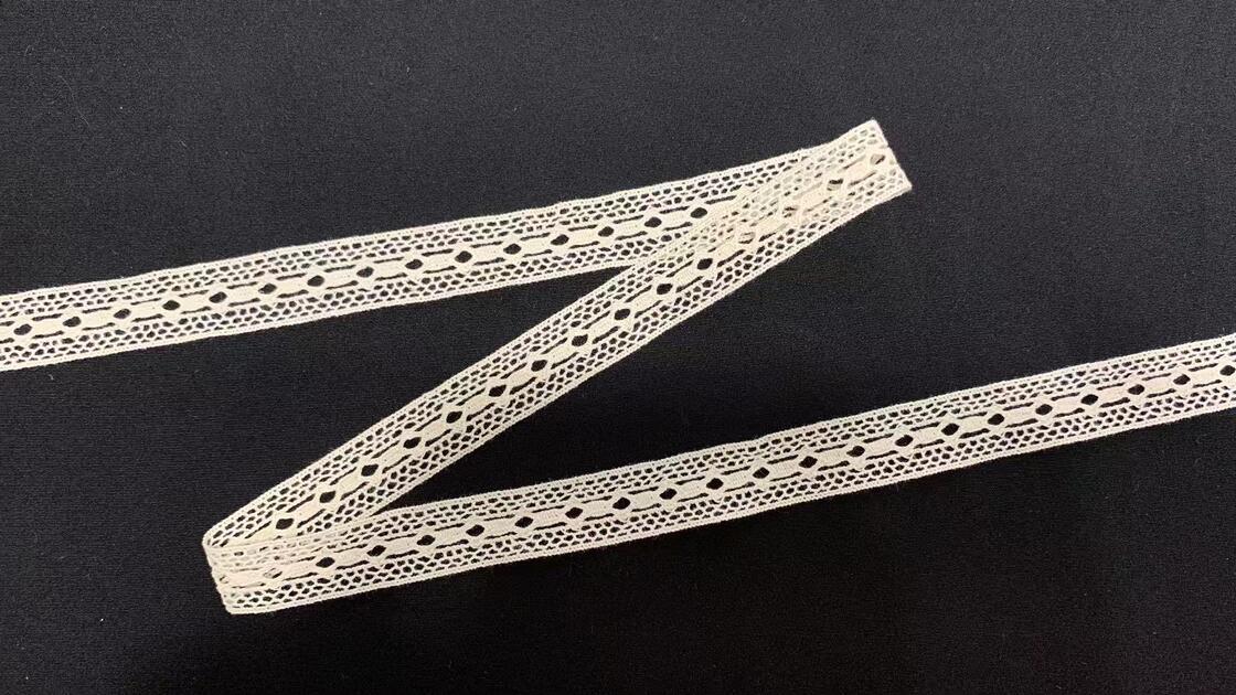 Quality Factory Bulk Wholesale 100% Cotton Crochet Lace Trim 7577 & S6196 | 2.2‑2.3cm Hollow Lace for Garment Mass Production factory