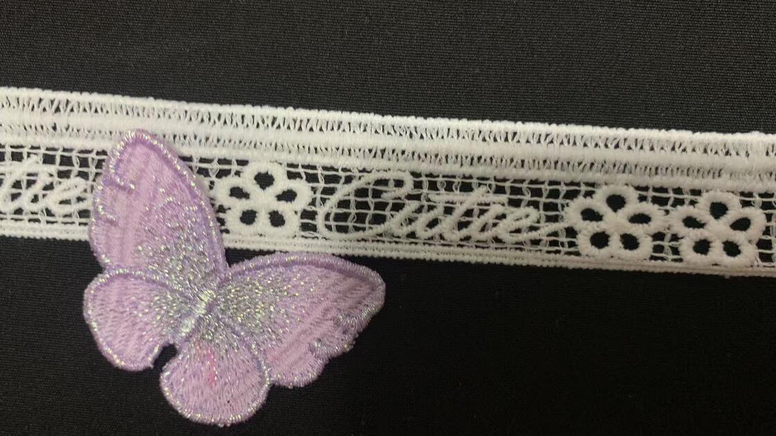 Quality 2.5cm Width Milk Yarn Water Soluble Lace Trim with Special Letter Jacquard Mesh Design and Fine Soft Texture for Fashion Apparel factory