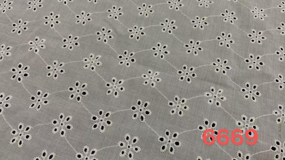 Quality Vintage Hollow‑Out Eyelet Embroidered Cotton Fabric, 150cm Wide Flower Cutwork Fabric factory