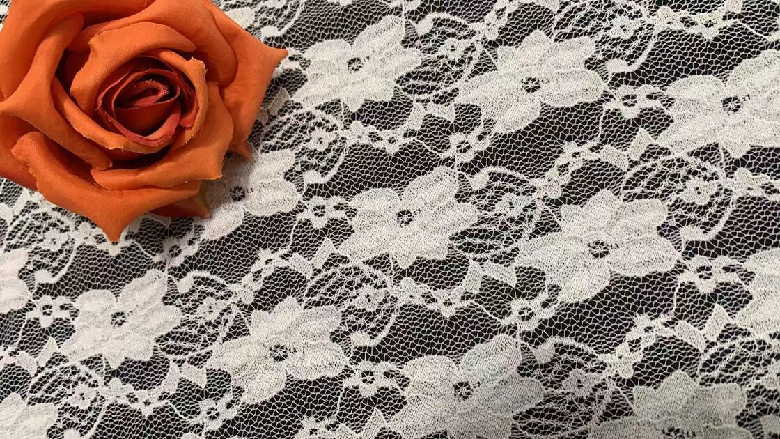 Quality Stretchy Nylon Spandex Lace Fabric with Large Blooming Floral Motifs and Breathable Mesh for Dresses and Lingerie factory