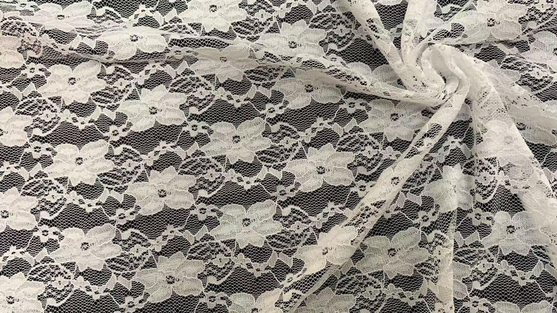 Quality Stretchy Nylon Spandex Lace Fabric with Large Blooming Floral Motifs and Breathable Mesh for Dresses and Lingerie factory