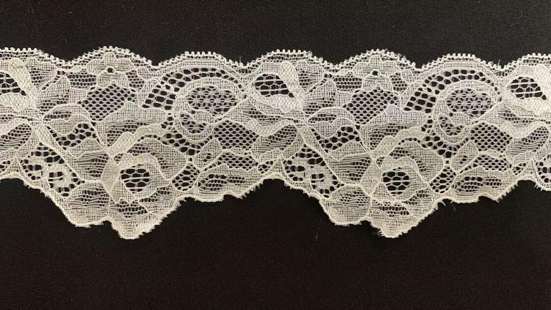 Quality Scalloped Edge Spandex Nylon Blend Floral Stretch Lace Trim for Middle Eastern Design factory