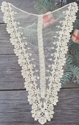 quality Hot Sale Neck Lace Trim  Neckline  Water Soluble  Crochet Mesh  Neckline   for Ladies' Garments factory