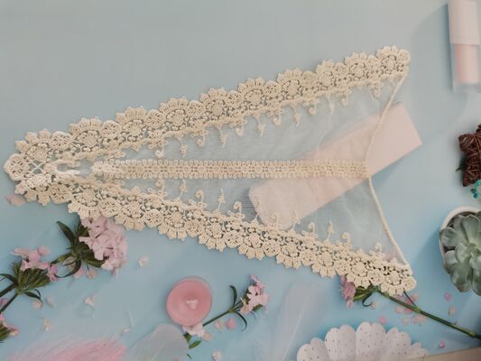 quality Hot Sale Neck Lace Trim  Neckline  Water Soluble  Crochet Mesh  Neckline   for Ladies' Garments factory