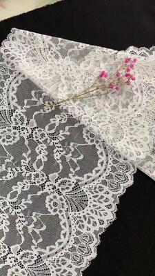 quality Exquisite Retro Style 25cm Waves Edge Curled Lace Trim for Wedding Dress and Headwear Decoration factory
