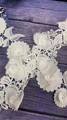 quality High Quality Water-soluble Pure Cotton Lace Trim Fabric DIY Clothing Decoration Lace Accessories factory