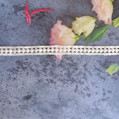 quality Premium 100% Cotton Water Soluble Pompom Lace Trim for Women's Clothing factory