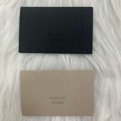 quality Custom Embossed Logo Denim Patch in PU Leather Designed for Personalized Jeans factory