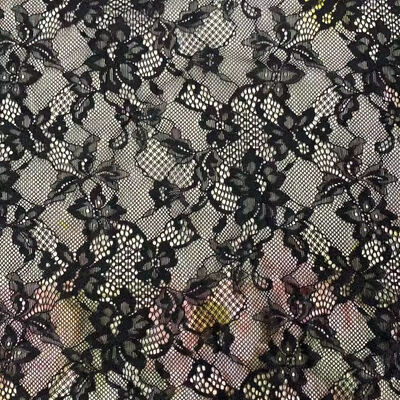 quality Imported Soft High Elasticity Lace Mesh Fabric Plain Color Hollow Without Hooking for Silk Base T-shirt Dresses factory