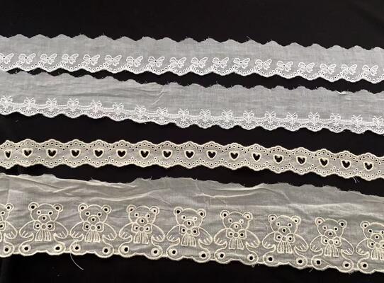 quality High Quality Chicken  Lace Trim 100% Cotton  Embroidery for Child Skirt & Shoes & Bags factory