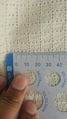 quality 100% Cotton Perforated Embroidery Fabric Full Width High Density Embroidered Lace Premium Lace Material factory