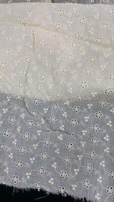 quality Pure Cotton Embroidered Lace Fabric for Summer Weddings White Dress Material Cotton Cloth factory