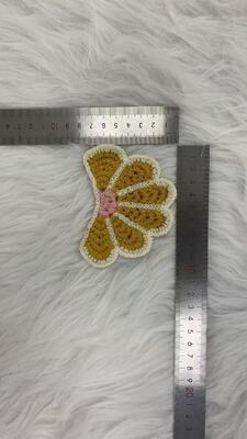 quality Half Flower Shaped DIY Embroidery Crochet Patches Fan-Shaped Bag Decoration Patches factory