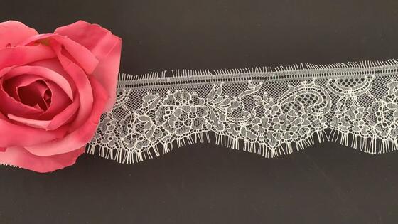 quality High Quality French Mesh Lace Nylon 7.5cm Width for Clothing factory