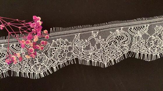 quality High Quality French Mesh Lace Nylon 7.5cm Width for Clothing factory