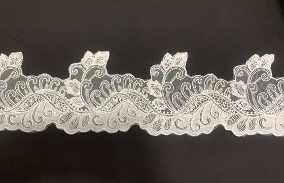quality Eco-Friendly Embroidered Cotton Wave Pattern Flower Mesh Lace Trim for Wedding Decorations Hats & Home Textiles factory