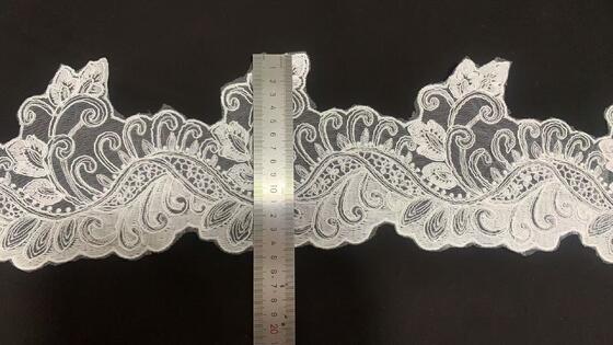 quality Eco-Friendly Embroidered Cotton Wave Pattern Flower Mesh Lace Trim for Wedding Decorations Hats & Home Textiles factory
