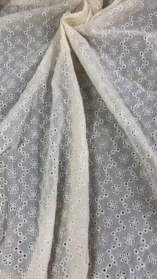 quality 130cm Carving Hole Lace Fabric Cotton Embroider Fabric for Women's Dress factory