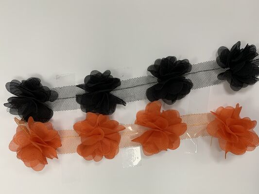 Quality 3D Organza Flower Mesh Lace Trim Elegant Wedding Dress Decoration Accessories for Shoes and Bags factory