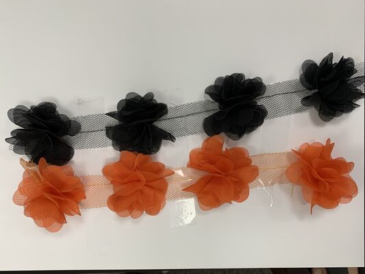Quality 3D Organza Flower Mesh Lace Trim Elegant Wedding Dress Decoration Accessories for Shoes and Bags factory