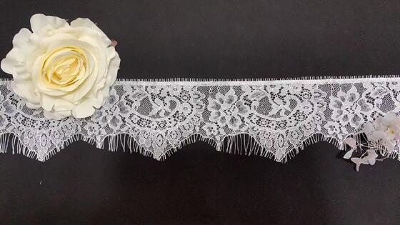 Quality 9cm Nylon Floral French Style Lace Edge Decoration, Shangtiyi Eyelash Edge Decoration, Suitable for Clothing factory