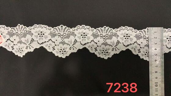 Quality 6cm White Elastic Nylon Spandex Waving Small Dong Silk Ribbon Collar Hem Cuffs Sleeves Underwear Bra factory