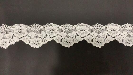 Quality 6cm White Elastic Nylon Spandex Waving Small Dong Silk Ribbon Collar Hem Cuffs Sleeves Underwear Bra factory