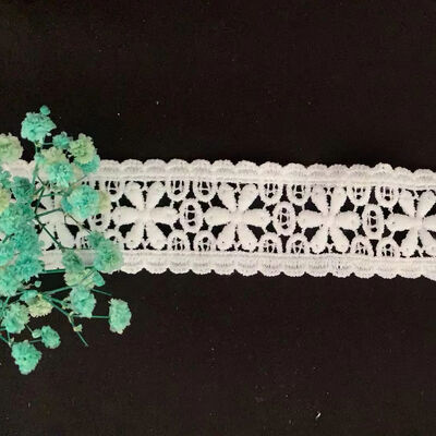 Quality Polyester Water Soluble Lace Clothing Sewing Accessories Hollowed-out Embroidery Multi-color Lolita Lace Trim for Dresses factory