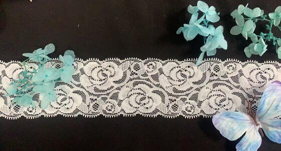 Quality Floral French Lace Spandex/Nylon Formal Elastic Decoration for Clothing Pajamas Sleeves Shoes & Bags factory