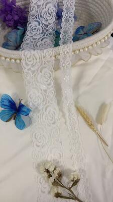 Quality Floral French Lace Spandex/Nylon Formal Elastic Decoration for Clothing Pajamas Sleeves Shoes & Bags factory