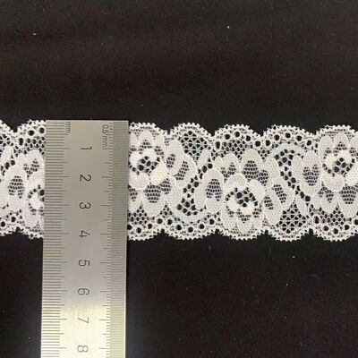 Quality Wholesale Elastic  Nylon Spandex Flower Wedding Lace Decoration 3cm 4cm White Elastic for Lingerie for Bridal Wholesaling factory