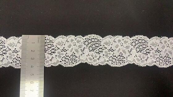 Quality Wholesale Elastic  Nylon Spandex Flower Wedding Lace Decoration 3cm 4cm White Elastic for Lingerie for Bridal Wholesaling factory