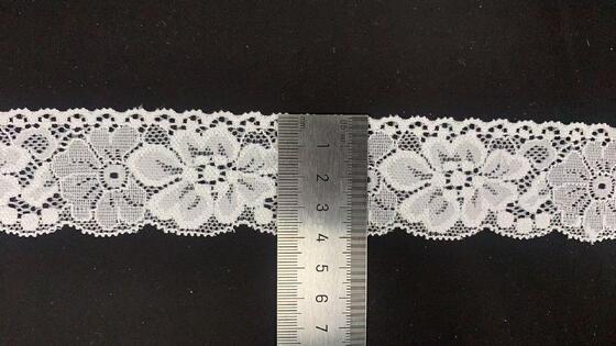 Quality Wholesale Elastic  Nylon Spandex Flower Wedding Lace Decoration 3cm 4cm White Elastic for Lingerie for Bridal Wholesaling factory