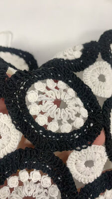 Quality 20.5cm Water Soluble Embroidered Lace Polyester & Cotton Yarn Garment Accessories for Cloth factory