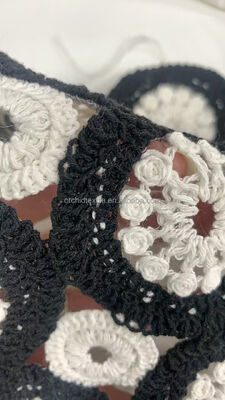 Quality 20.5cm Water Soluble Embroidered Lace Polyester & Cotton Yarn Garment Accessories for Cloth factory
